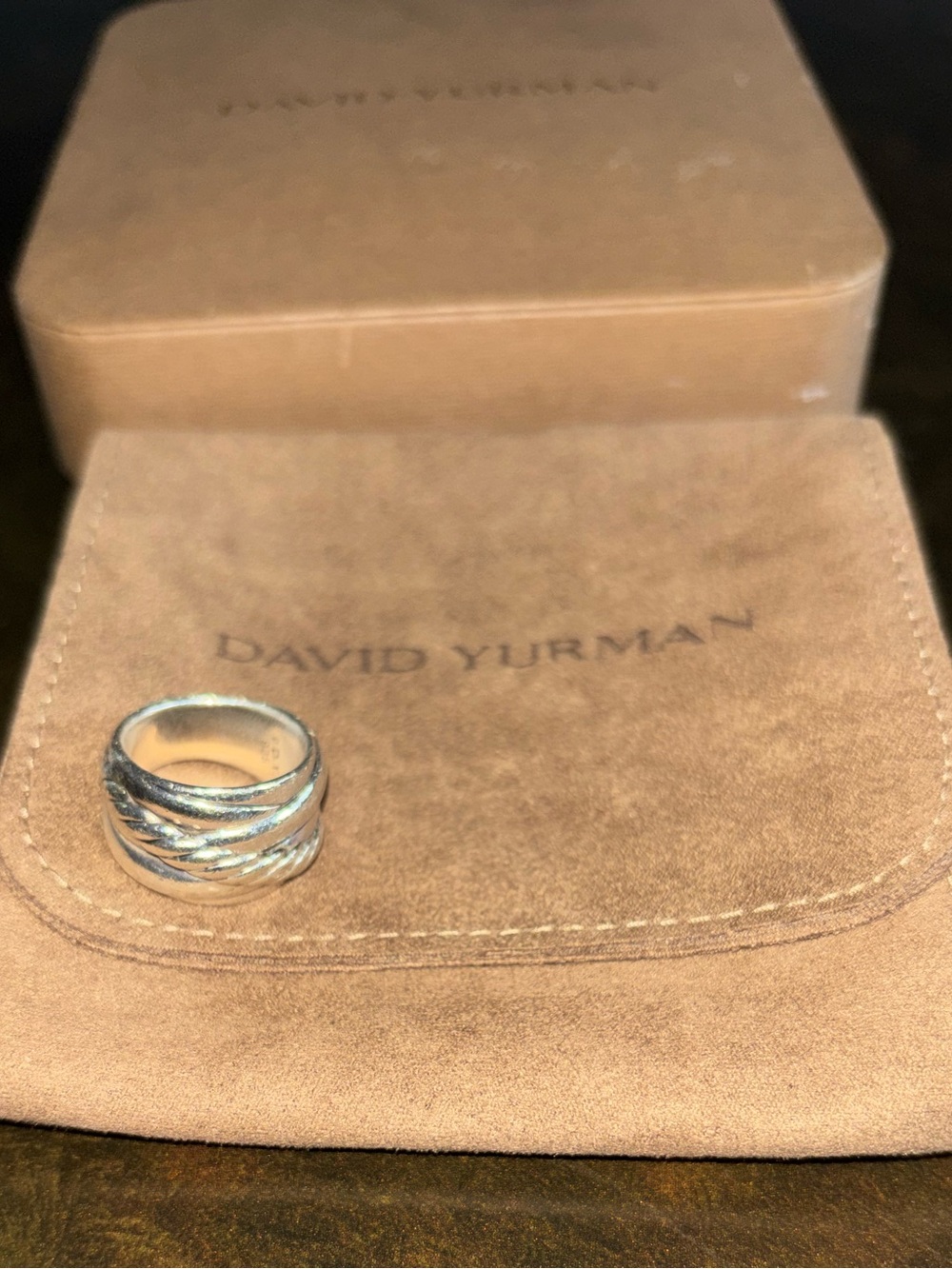 David Yurman Sterling Multi-Row Crossover Ring - Silver